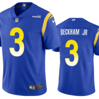 Men's Los Angeles Rams #3 Odell Beckham Jr. 2021 Royal Vapor Untouchable Limited Stitched Football Jersey