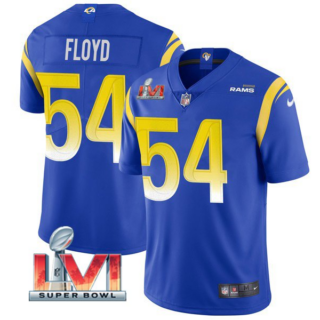 Men's Los Angeles Rams #54 Leonard Floyd 2022 Royal Super Bowl LVI Vapor Limited Stitched Jersey