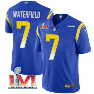 Men's Los Angeles Rams #7 Bob Waterfield 2022 Royal Super Bowl LVI Vapor Limited Stitched Jersey