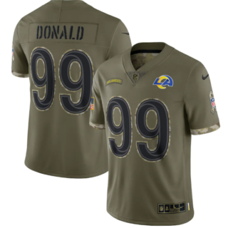 Men's Los Angeles Rams #99 Aaron Donald Olive 2022 Salute To Service Limited Stitched Jersey