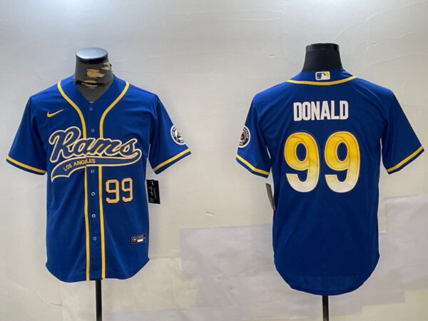 Men's Los Angeles Rams #99 Royal Cool Base Stitched Baseball Jerseys