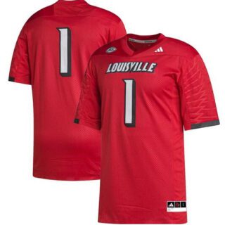 Men's Louisville Cardinals #1 Red Stitched Football Jersey