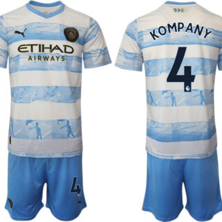 Men's Manchester City #4 Blue White Jersey