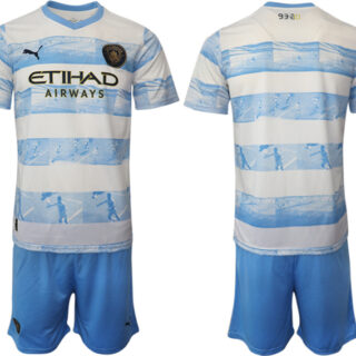 Men's Manchester City Blue White Blank Jersey