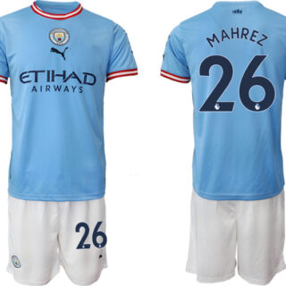 Men's Manchester City Home #26 Mahrez Jersey