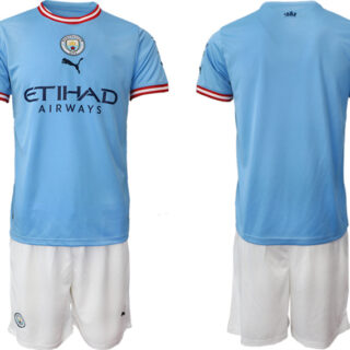 Men's Manchester City Home Blank Jersey