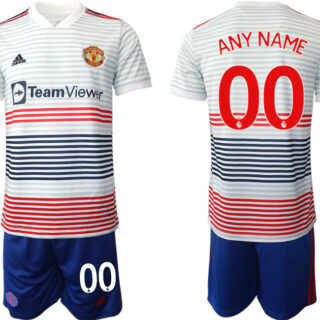 Men's Manchester United Custom 22 23 White Away Soccer Jersey Suit