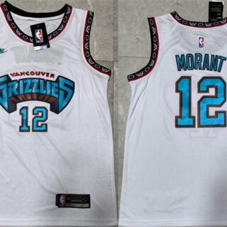 Men's Memphis Grizzlies #12 Ja Morant White Stitched Basketball Jersey