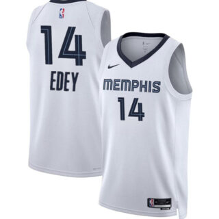 Men's Memphis Grizzlies #14 Zach Edey White 2024 Draft Association Edition Stitched Jersey