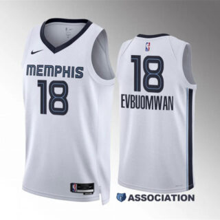 Men's Memphis Grizzlies #18 Tosan Evbuomwan White Association Edition Stitched Jersey