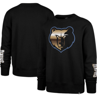 Men's Memphis Grizzlies '47 Black 2022 23 City Edition Two-Peat Headline Pullover Sweatshirt