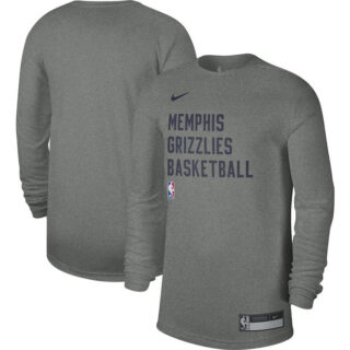 Men's Memphis Grizzlies Heather Gray 2023 24 Legend On-Court Practice Long Sleeve T-Shirt