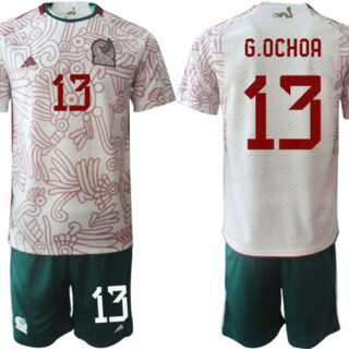 Men's Mexico #13 G.Ochoa White Away Soccer Jersey 001 Suit