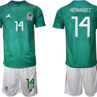 Men's Mexico #14 Javier Hernandez Green Home Soccer Jersey Suit