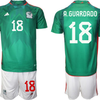 Men's Mexico #18 A.Guardado Green Home Soccer Jersey 001 Suit
