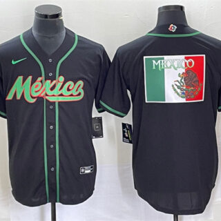 Men's Mexico Baseball 2023 Black World Baseball Classic Team Big Logo Stitched Jersey