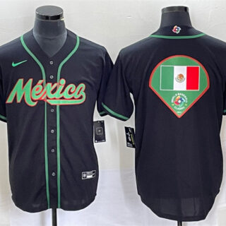 Men's Mexico Baseball 2023 Black World Baseball Classic Team Big Logo Stitched Jerseys