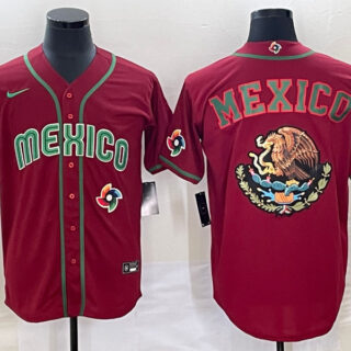 Men's Mexico Baseball 2023 Red Team Big Logo World Baseball Classic Stitched Jersey