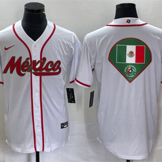 Men's Mexico Baseball 2023 White World Baseball Classic Team Big Logo Stitched Jersey 2