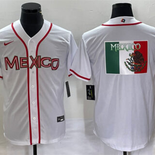 Men's Mexico Baseball 2023 White World Baseball Classic Team Big Logo Stitched Jersey 2