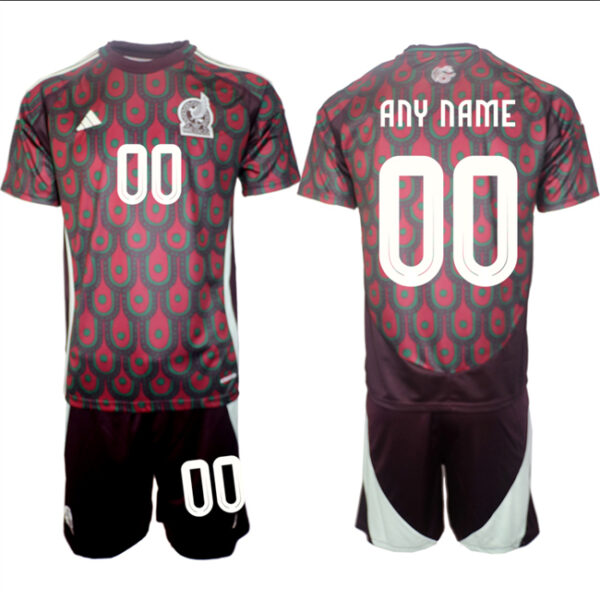 Men's Mexico Team Custom 2024-25 Burgundy Home Soccer Jerseys