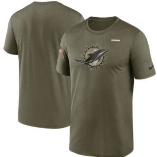 Men's Miami Dolphins 2021 Olive Salute To Service Legend Performance T-Shirt