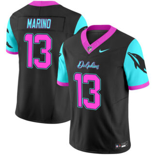 Men's Miami Dolphins #13 Dan Marino Black F.U.S.E. Miami Vice Vapor Limited Stitched Football Jersey