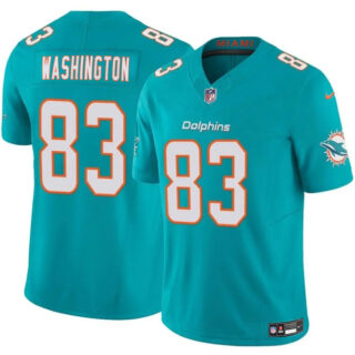 Men's Miami Dolphins #83 Malik Washington Aqua 2024 F.U.S.E Vapor Limited Stitched Football Jersey