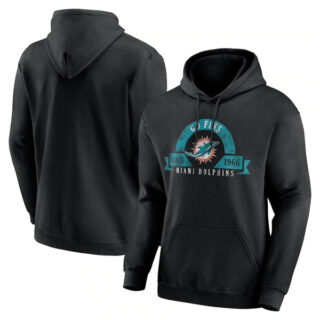 Men's Miami Dolphins Black Pullover Hoodies