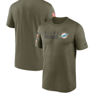 Men's Miami Dolphins Olive 2022 Salute To Service Legend Team T-Shirt