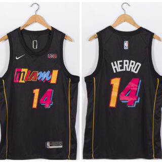 Men's Miami Heat #14 Tyler Herro Black Stitched Jersey
