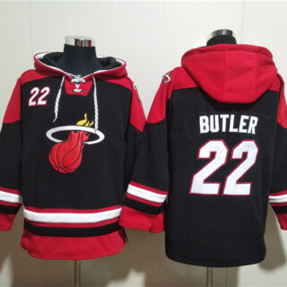 Men's Miami Heat #22 Jimmy Butler Black Ageless Must-Have Lace-Up Pullover Hoodie