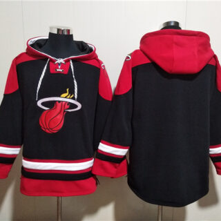 Men's Miami Heat Blank Black Ageless Must-Have Lace-Up Pullover Hoodie