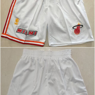 Men's Miami Heat White Shorts (Run Small)