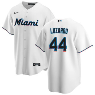 Men's Miami Marlins #44 Jesu00fas Luzardo White Cool Base Stitched Baseball Jersey