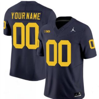 Men's Michigan Wolverines ACTIVE PLAYER Custom Navy 2024 F.U.S.E. Stitched Jersey