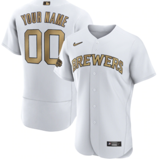 Men's Milwaukee Brewers Active Player Custom 2022 All-Star White Flex Base Stitched MLB Jersey