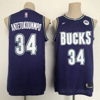 Men's Milwaukee Bucks #34 Giannis Antetokounmpo Black Stitched Basketball Jersey