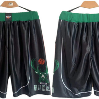 Men's Milwaukee Bucks Black Shorts (Run Small)