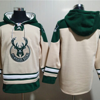 Men's Milwaukee Bucks Blank Cream Hoodie
