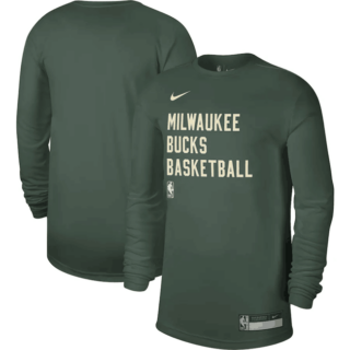 Men's Milwaukee Bucks Hunter Green 2023 24 Legend On-Court Practice Long Sleeve T-Shirt