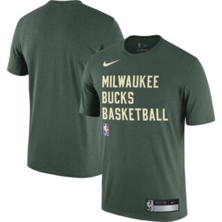 Men's Milwaukee Bucks Hunter Green 2023 24 Sideline Legend Performance Practice T-Shirt