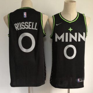 Men's Minnesota Timberwolves #0 D'Angelo Russell Black 2021 Nike City Edition Swingman Stitched NBA Jersey