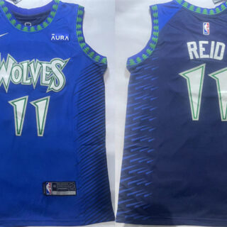 Men's Minnesota Timberwolves #11 Naz Reid Blue City Edition Stitched Jersey