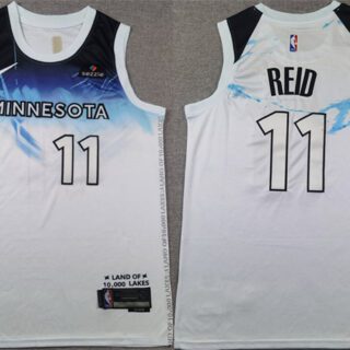 Men's Minnesota Timberwolves #11 Naz Reid White 2024 City Edition Stitched Jersey