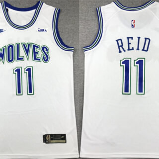 Men's Minnesota Timberwolves #11 Naz Reid White City Edition Stitched Jersey