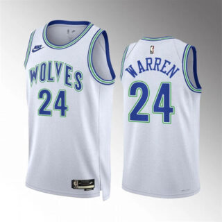 Men's Minnesota Timberwolves #24 Tj Warren White 2023 24 Classic Edition Stitched Jersey