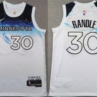 Men's Minnesota Timberwolves #30 Julius Randle White 2024 City Edition Stitched Jersey