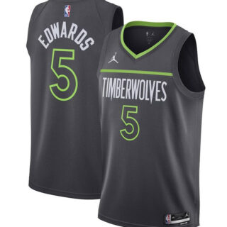 Men's Minnesota Timberwolves #5 Anthony Edwards Black Statement Edition Stitched Jersey