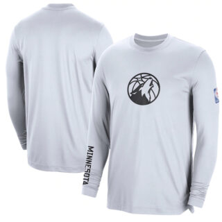 Men's Minnesota Timberwolves White 2022 23 City Edition Essential Expressive Long Sleeve T-Shirt